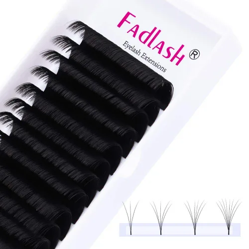 Vista 26 de Extensiones de Pestañas Rizo B Fácil Florecimiento Extensión de Pestañas Negro Mate Extensiones de Pestañas de Volumen Rápido Florecimiento Pestañas