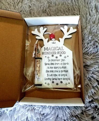 Vista 5 de Handmade Magical Reindeer Food Christmas Ornament - Gift Box Included - Gift for Kids - Holiday Ornament - Handmade Christmas Ornament for the