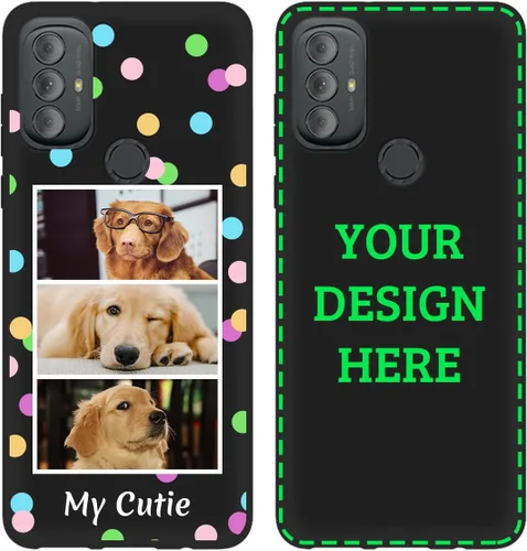 Vista 7 de Funda de teléfono con foto personalizada para Motorola Moto G Power 2022 con imagen, texto, logotipo, nombre, funda negra suave, regalo único