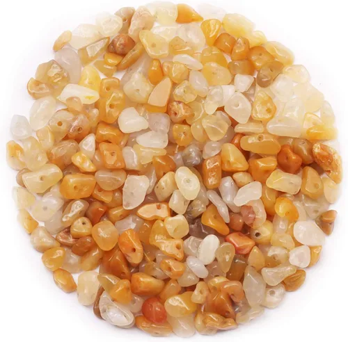 Vista 24 de 500 cuentas de piedra natural con virutas naturales, citrino de 0.317 a 0.315 pulgadas, piedras preciosas irregulares de cristal curativo, cuentas
