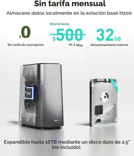 Vista 2 de BOTSLAB - Cámara de seguridad inalámbrica 4K para exteriores
