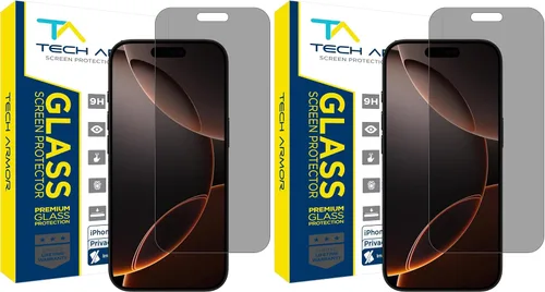 Vista 10 de Tech Armor 1 paquete de protector de pantalla de vidrio balístico de privacidad compatible con Apple iPhone 14 (2022), iPhone 13 y iPhone 13 Pro