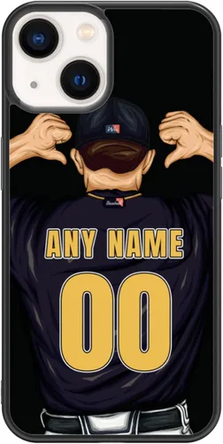 Vista 31 de Custome - Funda de teléfono de béisbol, diseño creativo de béisbol deportivo con número de estrella para iPhone 11, 12, 13, 14, 15 Pro Max Plus Mini