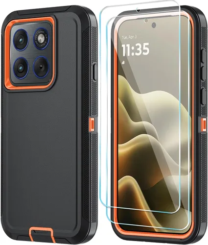 Vista 17 de Qinmay Funda para teléfono Motorola Moto Edge 5G 2026, color negro y gris NegroGris