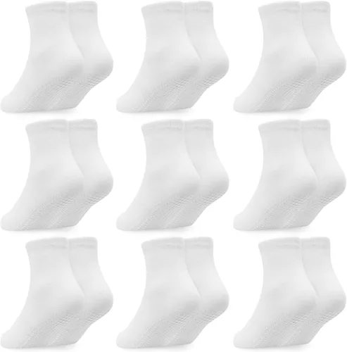 Vista 9 de GRPSKCOS Calcetines para bebés con agarre, 9 pares de calcetines antideslizantes para niños