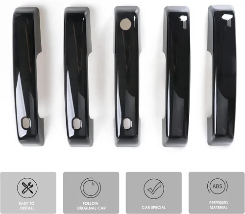 Vista 7 de sukemichi Cubiertas para manija de puerta, cubierta de puerta trasera para Ford Bronco Accesorios 2021 2022 2023 2024 2025 2026 4 puertas - Negro