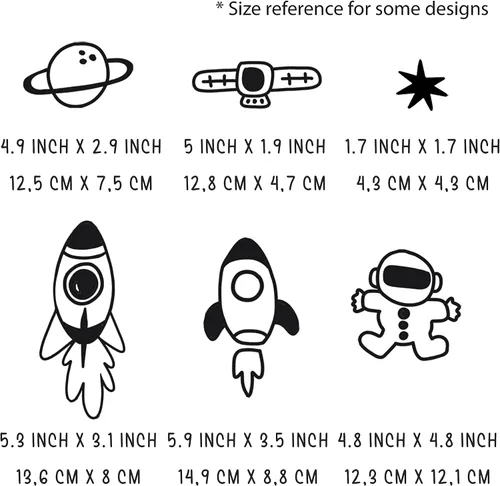 Vista 6 de Calcomanías de pared Space Galaxy para niños, habitación de bebé, cuarto de bebé y sala de estar. 40 piezas calcomanías adhesivas de vinilo