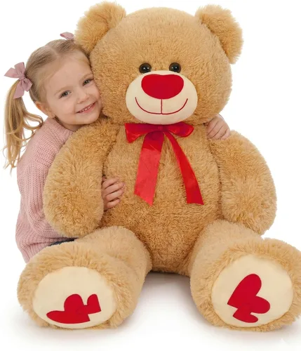 Vista 14 de MaoGoLan Oso de peluche gigante de 52" Oso de peluche - Te amo Corazón rojo Oso de peluche grande para regalo de San Valentín, aniversario, larga