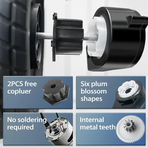 Vista 2 de JRRXM 2 unidades de alta velocidad 24V RS555 35000RPM engranajes de acero rápido caja de cambios para ruedas eléctricas actualización de motor