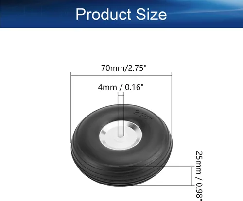 Vista 2 de Bettomshin Juego de neumáticos y ruedas para RC Car Airplane PU Sponge Tire con cubo de aleación de aluminio, 2.75