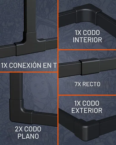 Vista 5 de ECHOGEAR Kit de canaleta de cubierta de cable, canal para despegar y pegar con 10 pies de ocultadores de cables, incluye paquete de conectores