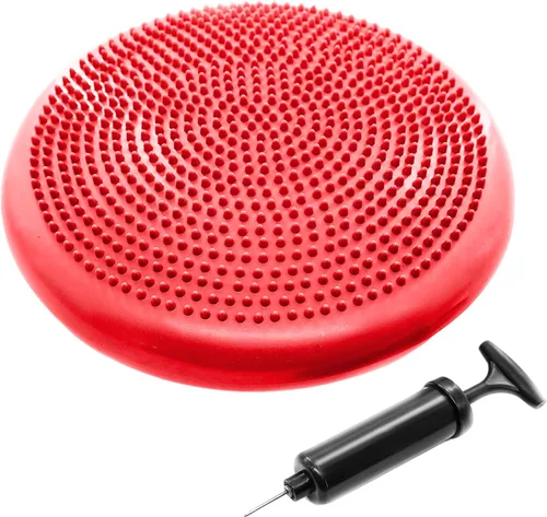 Vista 7 de Cojín de estabilidad inflado, cojín de asiento de equilibrio de yoga para aliviar el dolor, recuperación del suelo pélvico, entrenamiento