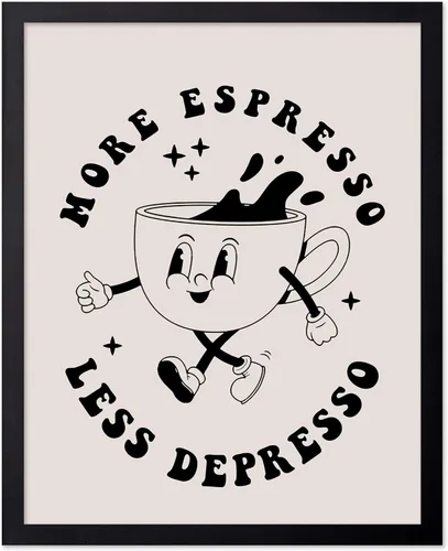 Vista 78 de Poster Master Póster More Espresso Less Depresso – Impresión retro café – Arte de café – Arte moderno – Arte moderno – Arte bohemio chic – Arte