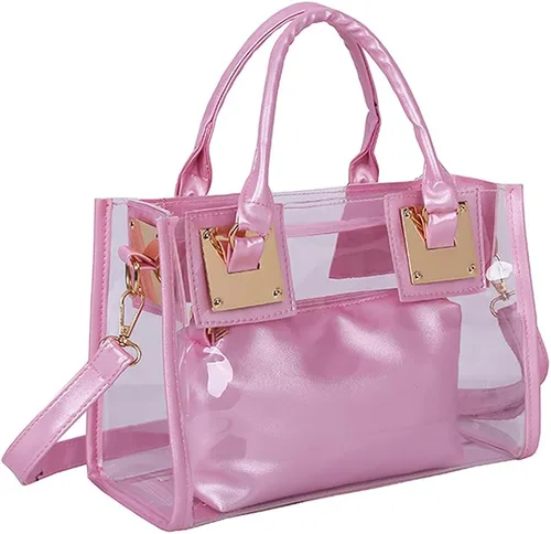 Vista 8 de Cooba Bolso transparente para mujer, 2 unidades, de jalea transparente
