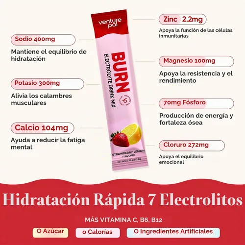 Vista 4 de Venture Pal Paquetes de hidratación sin azúcar + polvo de electrolitos