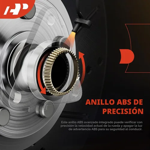 Vista 5 de A-Premium Cojinete de rueda trasera y conjunto de cubo con ABS y 5