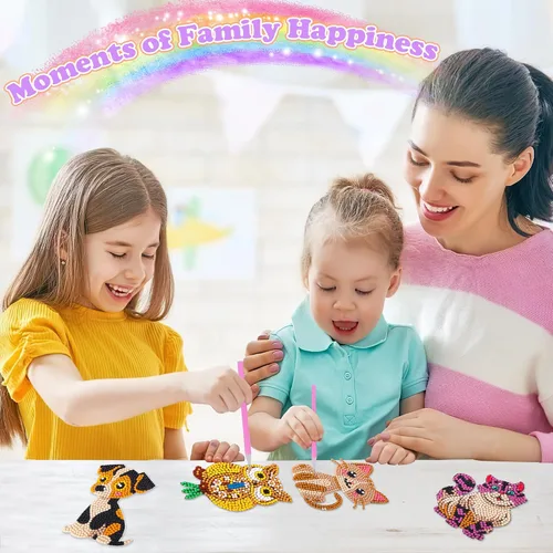 Vista 5 de YiConfety Kits de pintura de diamantes, regalo de arte de diamantes para niños, kits de arte de gemas para cumpleaños de niñas, artes y manualidades