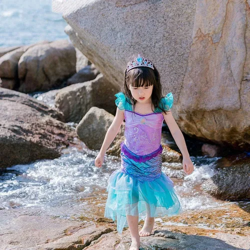 Vista 5 de Inspire You Princess Little Mermaid Costume Dress Up for Girls Fancy Clothes Halloween Cosplay Birthday Party