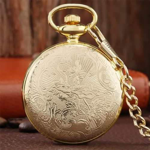 Vista 5 de Reloj de bolsillo clásico para hombre, relojes de bolsillo con cadena para hombres