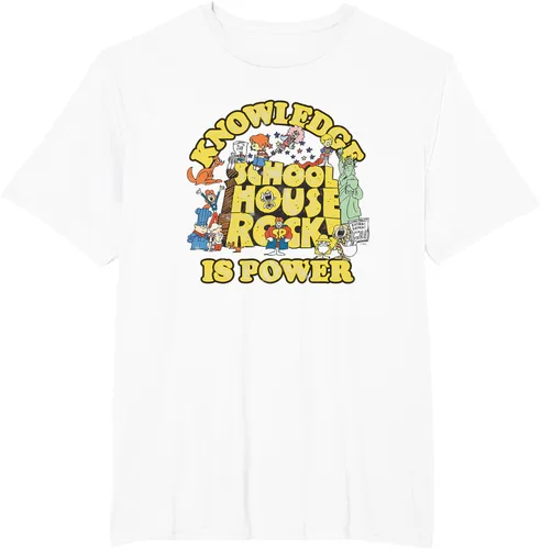 Vista 10 de Camiseta vintage con logo de Schoolhouse Rock "Knowledge is Power" de la serie de TV Azul Marino