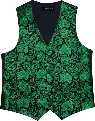 Vista 5 de DiBanGu Conjunto de chaleco de cachemira y corbata para hombre con gemelos cuadrados para esmoquin