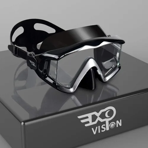 Vista 19 de Máscara de buceo Pano 3 para adultos, máscara de esnórquel de vidrio templado, máscara de natación antivaho sin fugas, gafas de natación con Negro