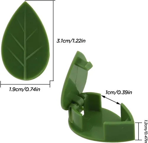 Vista 2 de 40 clips de pared para plantas trepadoras, con 48 calcomanías adhesivas de fijación para decoración de jardín en interiores y exteriores (hoja verde)