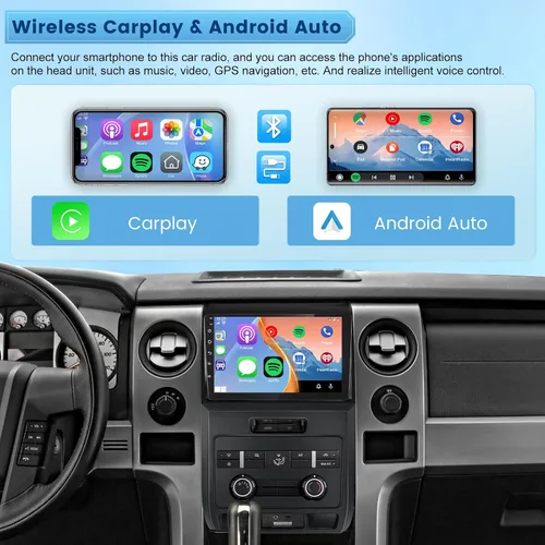 Vista 4 de [2+64G] NHOPEEW - Radio de coche para Ford F150 F 150 F-150 2009-2012, pantalla táctil de 9 pulgadas, Android Car Stereo, Carplay inalámbrico