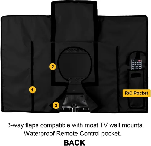 Vista 3 de Funda de TV para exteriores con parte delantera transparente, protector universal resistente a la intemperie para TV de 40 a 42 pulgadas, se adapta