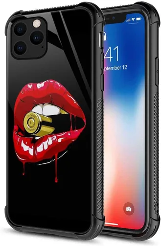 Vista 30 de ZHEGAILIAN Funda compatible con iPhone 12/12 Pro, funda de invasión de vaca alienígena OVNI, parte trasera de vidrio templado + funda protectora