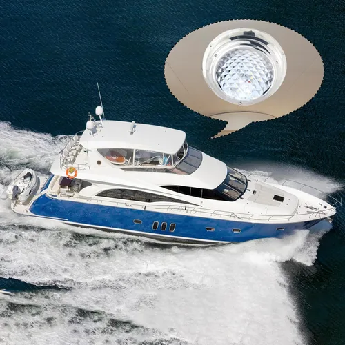 Vista 3 de Luz LED de cúpula para barco marino con interruptor, montaje en superficie de acero inoxidable, 12 voltios, 6.7 pulgadas (rojo y blanco)