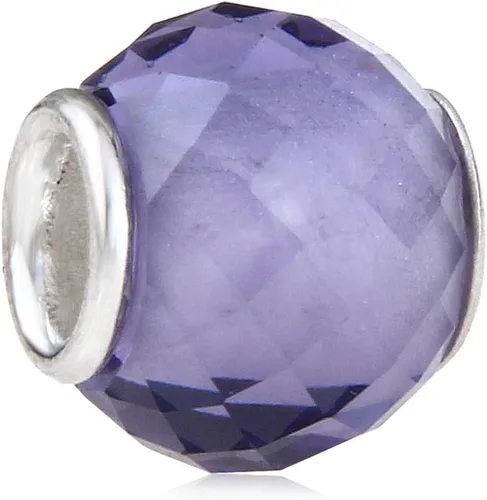 Vista 2 de Abalorio de piedra natal de cristal con núcleo de plata de ley 925, dije de aniversario para pandora, Plata esterlina