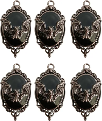 Vista 5 de Juego de 12 anillos de ganchos para cortina de ducha, murciélagos vampiros góticos, suministros para fiesta de Halloween, decoración de casa Fondo