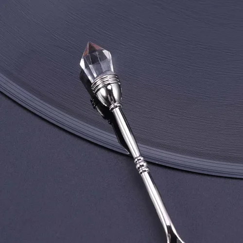 Vista 8 de Cuchara de café retro con cabeza de diamante incrustada, elegante cuchara agitadora pequeña estilo corte europeo para café, helado y postre, 4.13