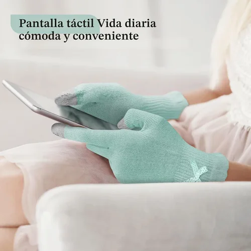 Vista 5 de Evridwear Guantes de algodón hidratantes con pantalla táctil para manos secas, para SPA, cuidado de manos con eccema, guantes hidratantes