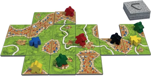Vista 6 de Asmodee Carcassonne Juego de Mesa - Juego Clásico de Estrategia de Colocación de Fichas, Diversión Familiar, Aventura Medieval para Niños y Adultos