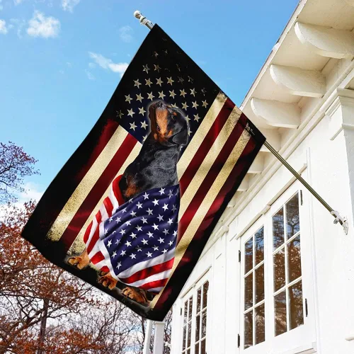 Vista 3 de FLAGWIX Bandera estadounidense Rottweiler Bandera patriota estadounidense v5, bandera de casa (29.5 x 39.5 pulgadas), banderas de Estados Unidos