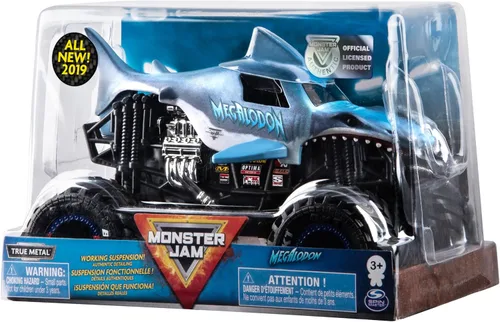 Vista 5 de Monster Jam Oficial - Camión monstruo de Megalodón, vehículo fundido a presión, escala 1:24 Megalodon V1