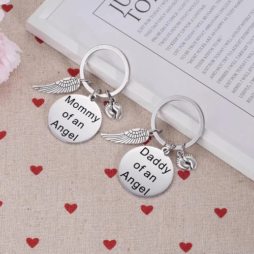Vista 4 de Ukodnus Regalo para el día del padre de papá de un ángel, regalo para el día de la madre, regalo de muerte fetal para el bebé, regalo de duelo