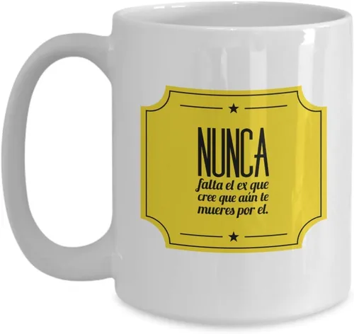 Vista 4 de Taza de Café Nunca Vaso, taza de café divertidas, tazas personalizadas, taza de café inspiradoras, taza con mensajes positivos.