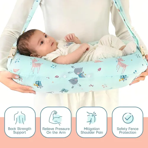 Vista 3 de Almohada de lactancia, almohadas de lactancia materna con funda extraíble de tamaño estándar, almohada de lactancia con relleno transpirable