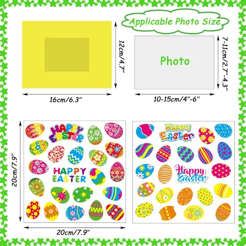 Vista 3 de chiazllta Paquete de 24 kits de manualidades de Pascua para niños, marco de fotos, manualidades, primavera, Pascua, actividades artísticas, hogar