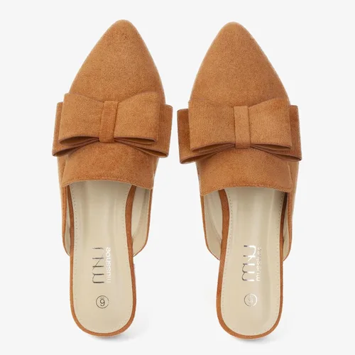 Vista 3 de MUSSHOE Mules para mujer, cómodos, puntiagudos, sin cordones, zapatos planos