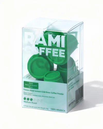 Vista 15 de Rami Coffee Café en polvo instantáneo liofilizado en frío, tostado medio oscuro, 100% arábica, 6 paquetes individuales portátiles para el hogar