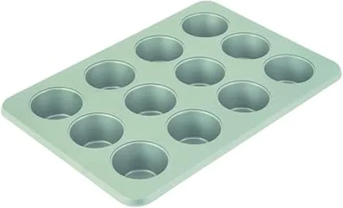 Vista 15 de KitchenAid Molde antiadherente de acero aluminizado, apto para lavavajillas, agave, 12 tazas