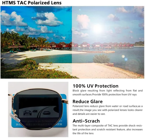 Vista 5 de Hipster. - Lentes de sol polarizados hexagonales para hombre y mujer, diseño geométrico, cuadrados, pequeños, marco de metal vintage, gafas de sol