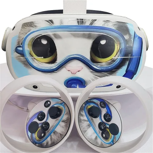 Vista 2 de LCHH -Calcomanías de vinilo para auriculares VR, compatibles con Oculus Quest 2, auriculares y controladores de realidad virtual, calcomanía