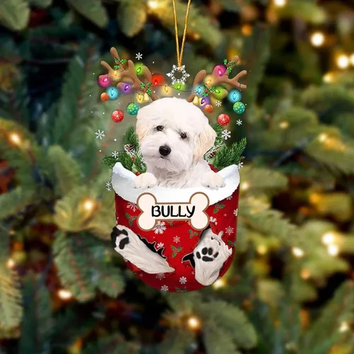 Vista 219 de IZI POD Affenpinscher Adorno de Navidad personalizado para perro, adorno de bolsillo de nieve para perro para árbol de Navidad, adorno acrílico