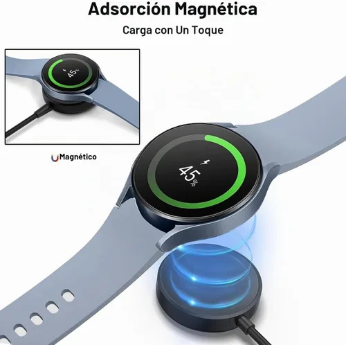 Vista 5 de Cargador USB para Samsung Galaxy Watch, base de carga compatible con Samsung Galaxy Watch 6/6 Classic/5 Pro/5/4/4 Classic/ 3/Active 2/Active, 3.3