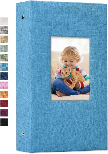 Vista 39 de Vienrose - Álbum de fotos de 4 x 6 pulgadas, 100 páginas, cubierta de lino con ventana frontal, para bebés, bodas, familias, niños y aniversarios